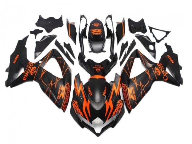 Beste GSXR 600 / 750 K8 2008-2010 Verkleidungen - Schwarz Orange